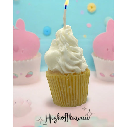 Vanilla Cloud Puff Cupcake Candle